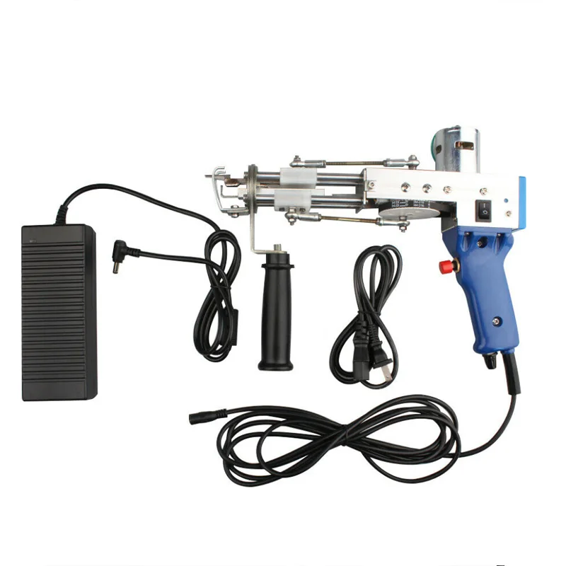 

2021 110V-240V Electric Carpet Tufting Gun Hand Gun Carpet Weaving Flocking Machines Loop Pile TD-02 Power Tool 9-21mm Blue