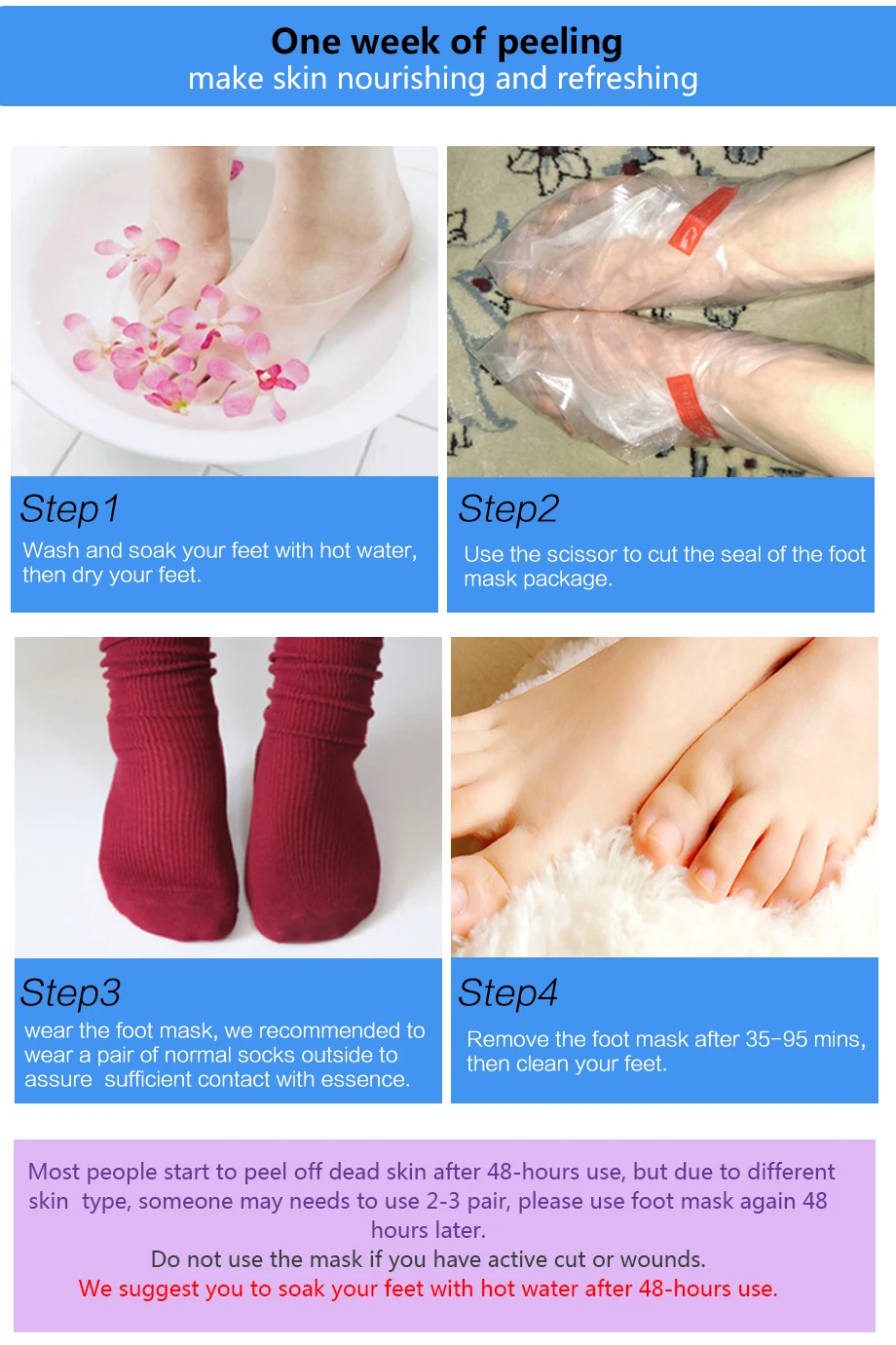 

15Pack Foot Care Peeling Foot Mask Remove Dead Skin Foot Skin Smooth Exfoliating Feet Mask Foot Care Pedicure Exfoliator Beauty