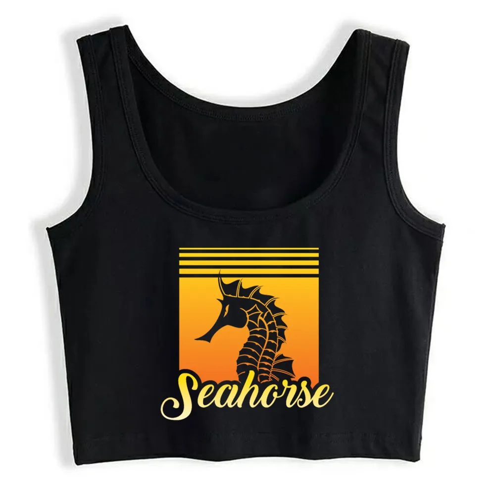 

Crop Top Women Seahorse Vintage Animal Harajuku Tank Top Women Cotton Women Clothes