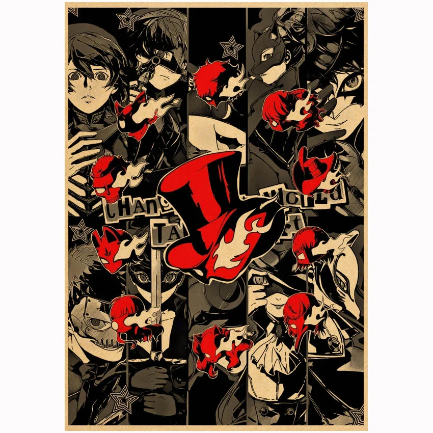 Настенные постеры Persona 5 рисунки настенные картины obraz murale Декор для дома аниме
