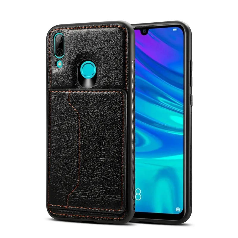 Чехол для huawei Honor 9X20 S 10i View 20 10 Lite магнитный держатель для карт чехол для huawei P30 P20 Lite Pro Y7 Y9 Prime - Цвет: Черный