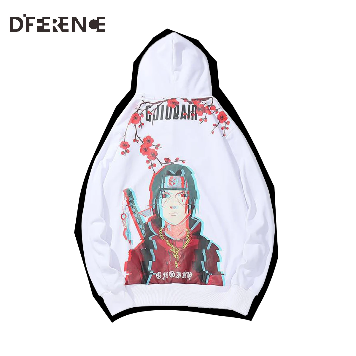 

Hip Hop Hoodies Men's Cartoon Anime Print White Casual Pullover 2021 Winter Street Harajuku Oversized Cotton Hoodeds Sweatshirts