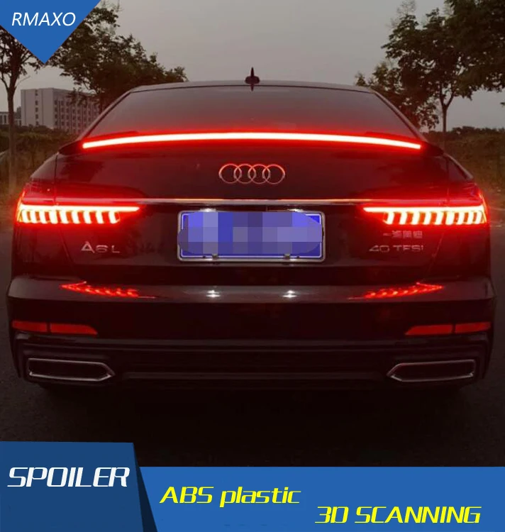 

Спойлер для Audi A6 2019-2020 Audi A6, черный спойлер светильник Кой из АБС-пластика, цветной задний спойлер для заднего крыла автомобиля