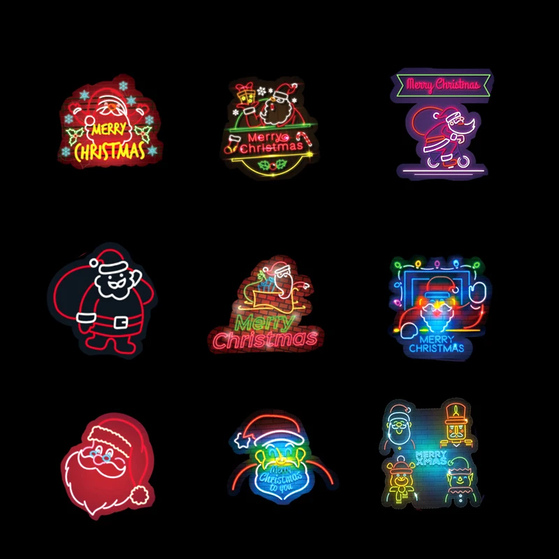 50 шт. неоновые рождественские наклейки для автомобиля ноутбука багажа
