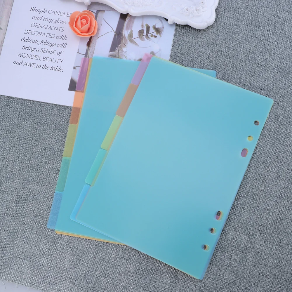 

2 Pcs Page Divider Colorful Classification Page Tab for Notebook Memo (A5)