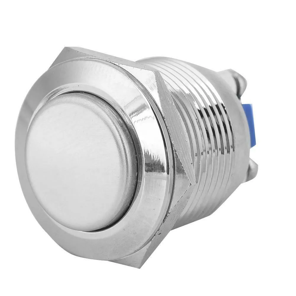 

1 Pcs Metal Push Button Switch 12V DC 19mm 2 Screw Feet Automotive Boat