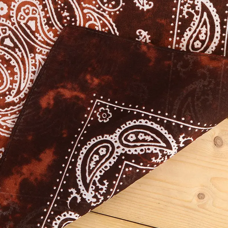 Японский винтажный хлопковый квадратный шарф унисекс бандана с принтом пейсли и