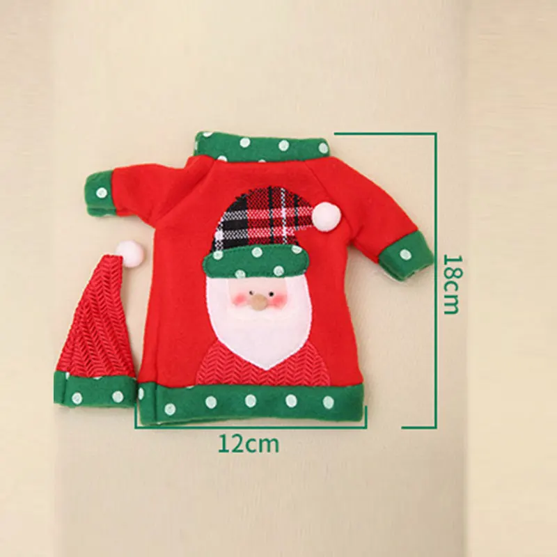 

Рождественские Чехлы для винных бутылок, праздничные Чехлы для бутылок с Санта-Клаусом и шампаном, новые украшения для стола Рождество ужин...