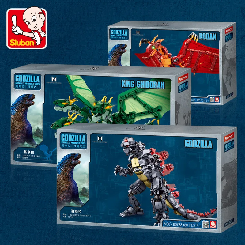 

SLuban DIY GOdzilla 2 Monster King Boy Dinosauring Chidora Building Blocks Assembled Model Toys For Children's Birthday Gifts