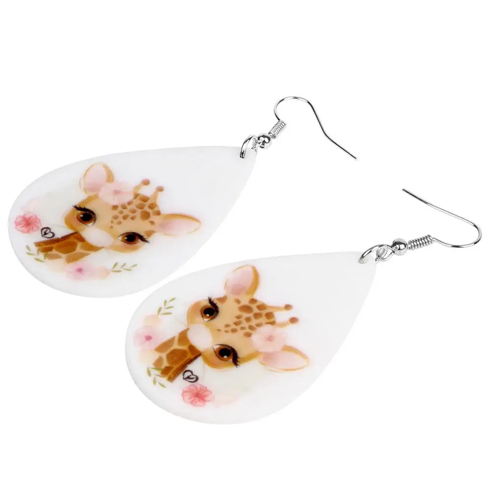 Weveni акриловые в стиле аниме серьги виде жирафа животных из фионита КАПЛЕВИДНАЯ