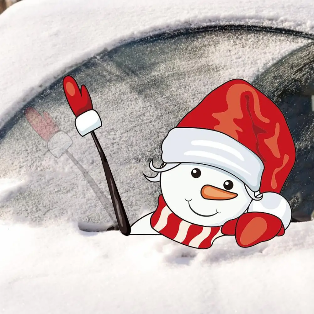Рождественская Автомобильная наклейка Санта автомобиль задний стикер для