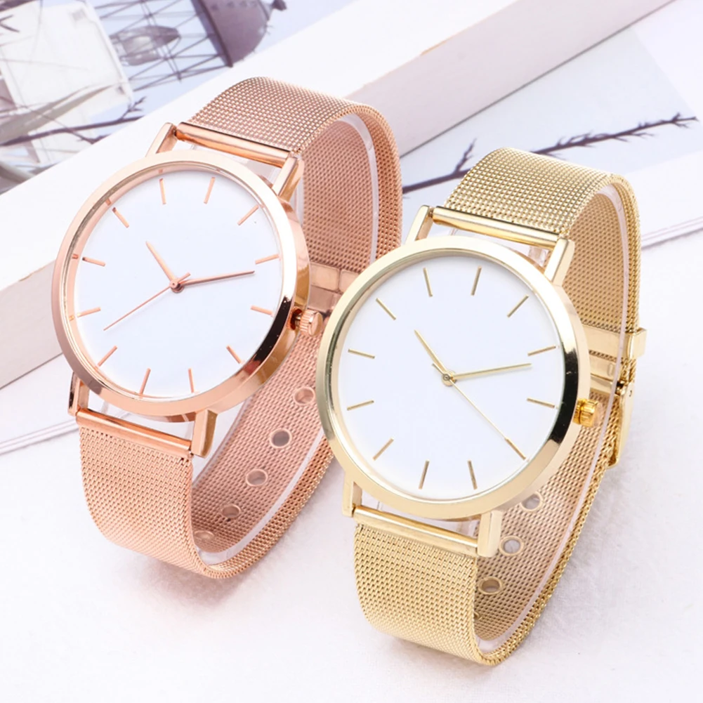 

Women Mesh Wrist Stainless Steel Strap Watch Clock Ladies Casual Quartz Wrist Watch