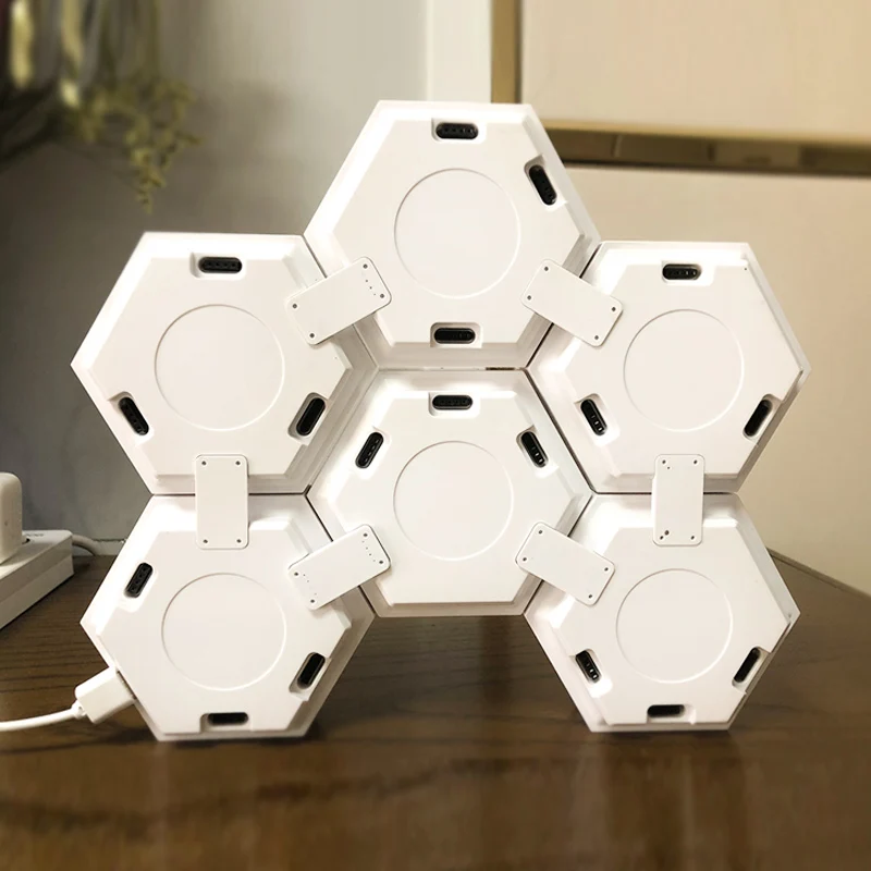 Чувствительный к касанию квантовый светильник RGB шестиугольный модульный