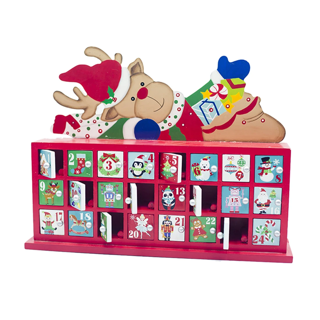 Деревянный Календарь обратного отсчета расписанный Адвент календарь Подарочная