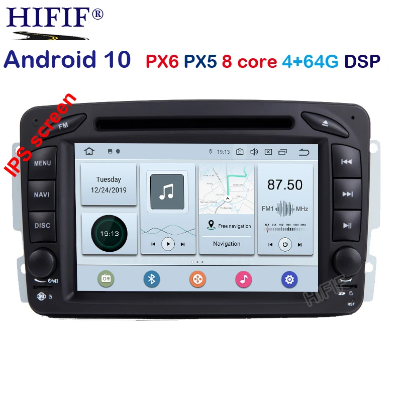 

PX6 Android 10 Car Stereo Radio DVD Player for Mercedes/Benz/W209/W203/M/ML/W163/Viano/W639/Vito GPS Navigation BT WIFI Carplay