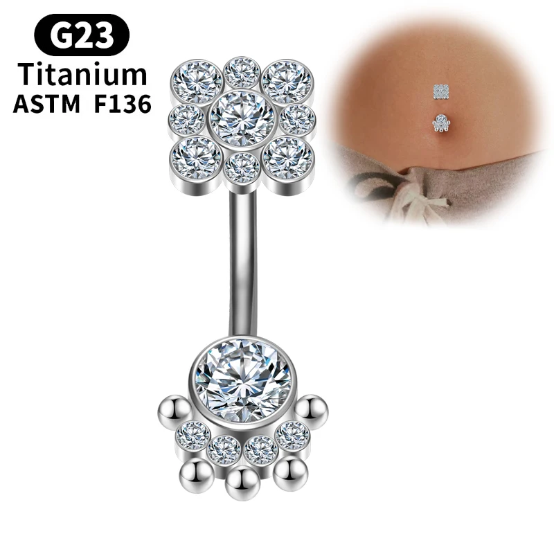 

G23 Titanium piercing ball Umbilical Navel Fake Sexy Nombril Cartilage Body spiral Dangle Navel Rings diaphragm Nombril Jewelry