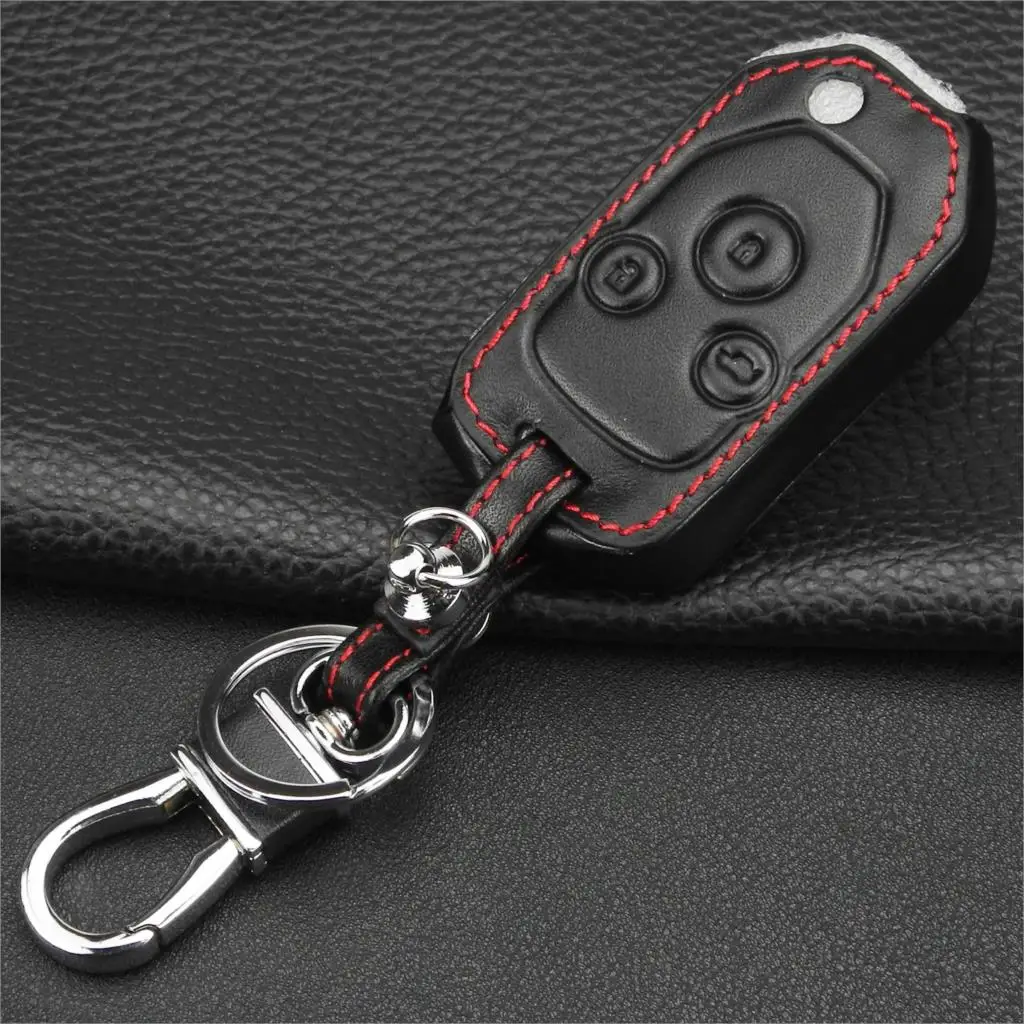 

Bilchave 5pcs 3 Buttons Flip Folding Remote Car Hand-stitched leather Case Cover Fob For Honda Accord fit Odyssey Civic Holde