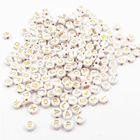 gold color acrylic round flat mixed letter loose spacer random alphabet beads for jewelry making diy bracelet necklace handmade