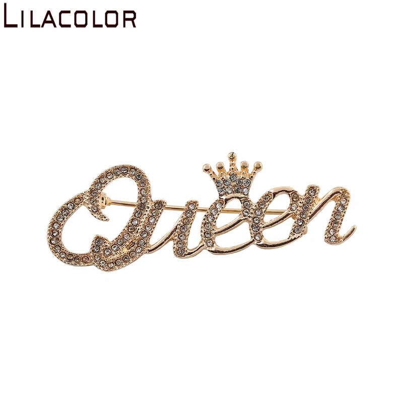 Lilacolor Роскошные Булавки в форме королевы короны для женщин блестящие Кристаллы