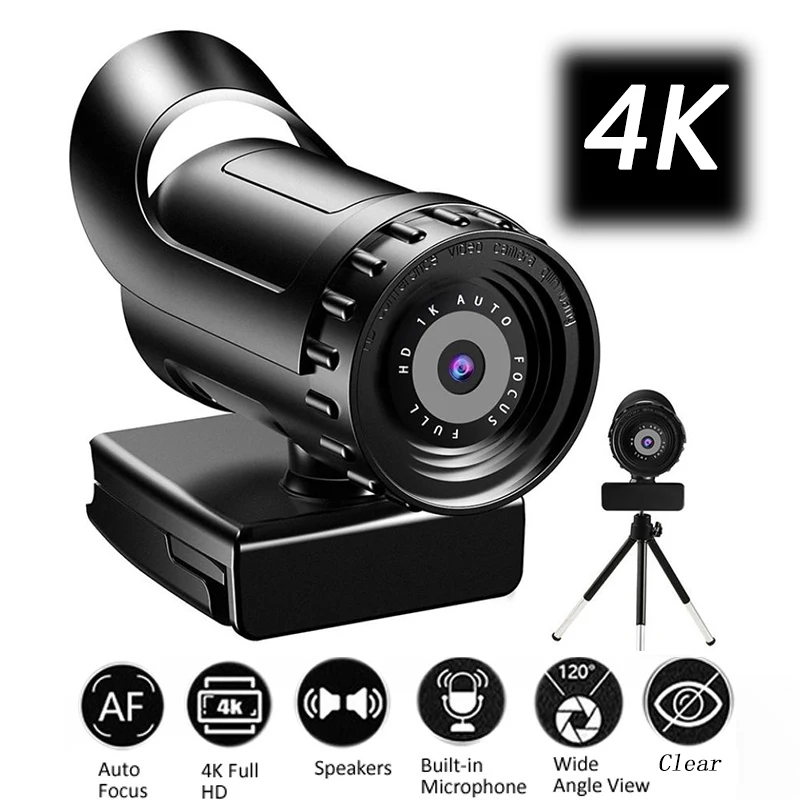 Веб-камера для ПК Full HD 1080P с автофокусом 4K 2K широкоугольная камера красоты