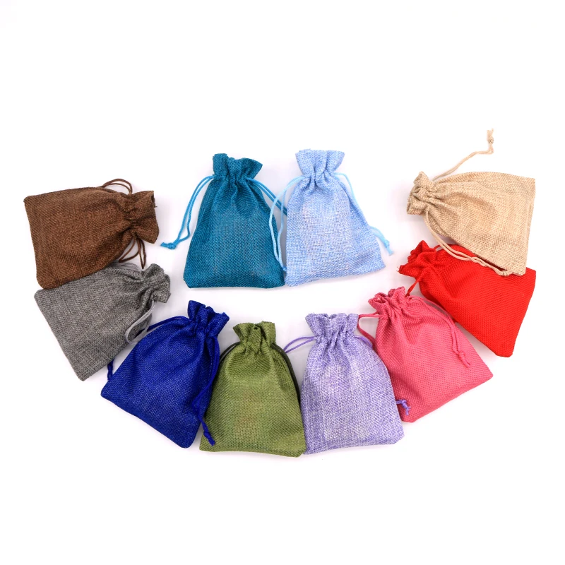 

Джутовый мешок на шнурке для украшений Christmas 5 шт./лот 7x9 см 10x14 см 13x18 см, свадебные подарки, сумка для хранения конфет