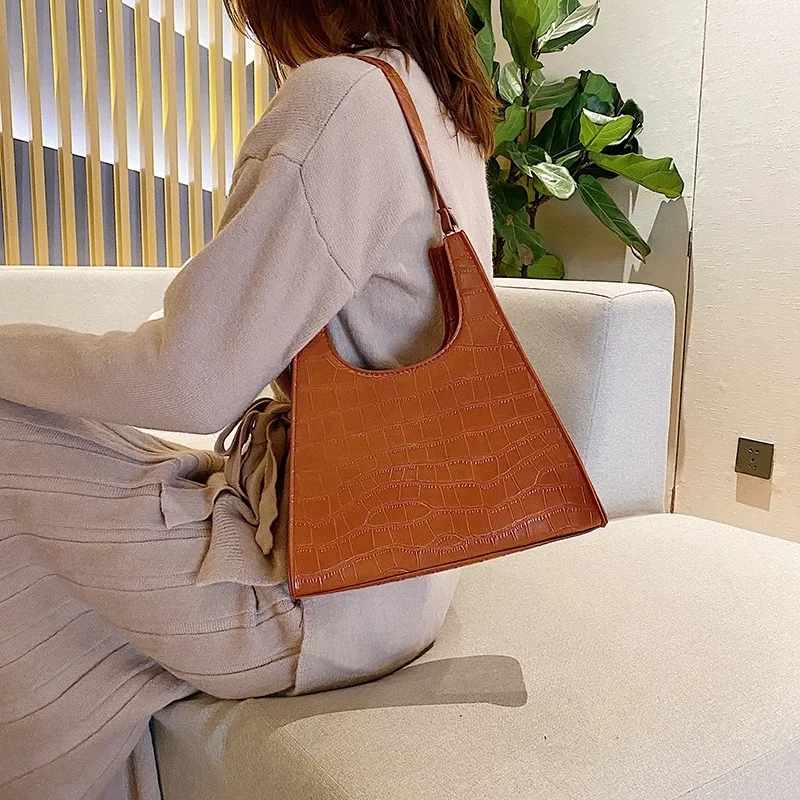 2020 crocodile pattern shoulder bags for women underarm bag messenger bag pu leather luxury handbags lady bags designer hand bag free global shipping