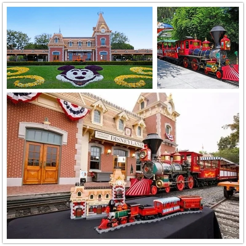 НА СКЛАДЕ J11001 3350 шт. поезд и вокзал совместимые с 71044 Конструкторы образовательные игрушки Рождественские лучшие подарки Xmas 16008.