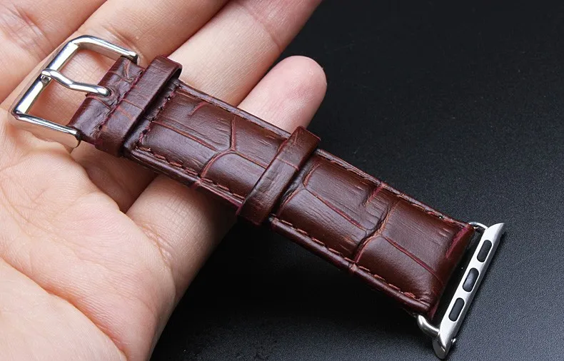 Ремешок из натуральной крокодиловой кожи для Apple Watch band se Sport 38 мм 42 40 44 Series