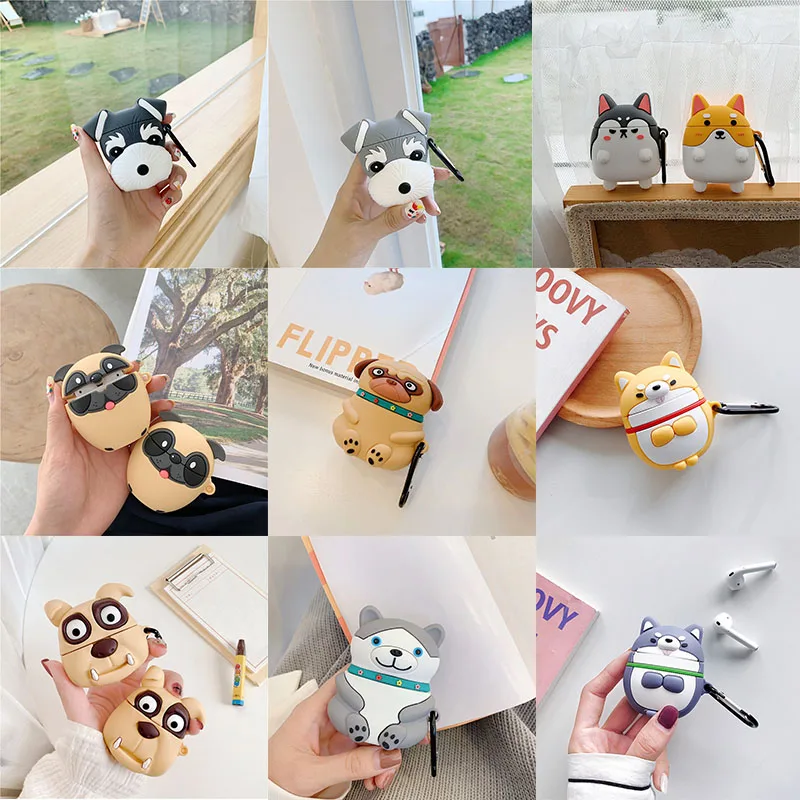Силиконовый чехол s для Airpods 1 2 шнауцер тигр собака корги Сибирский