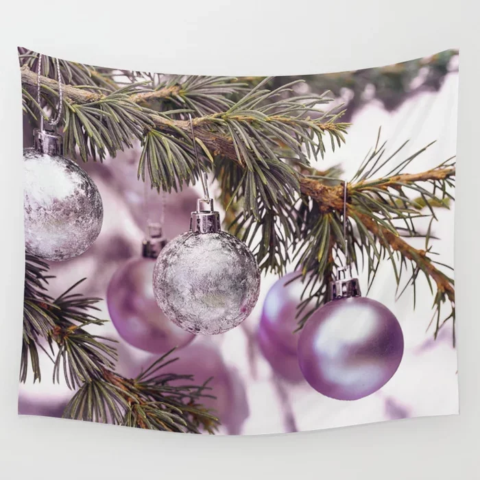 

Розовая Рождественская Мерцающая безделушка, ВЕТОЧКА, гобелен, Настенный декор, гобелены, настенное художественное покрывало, покрывало, п...