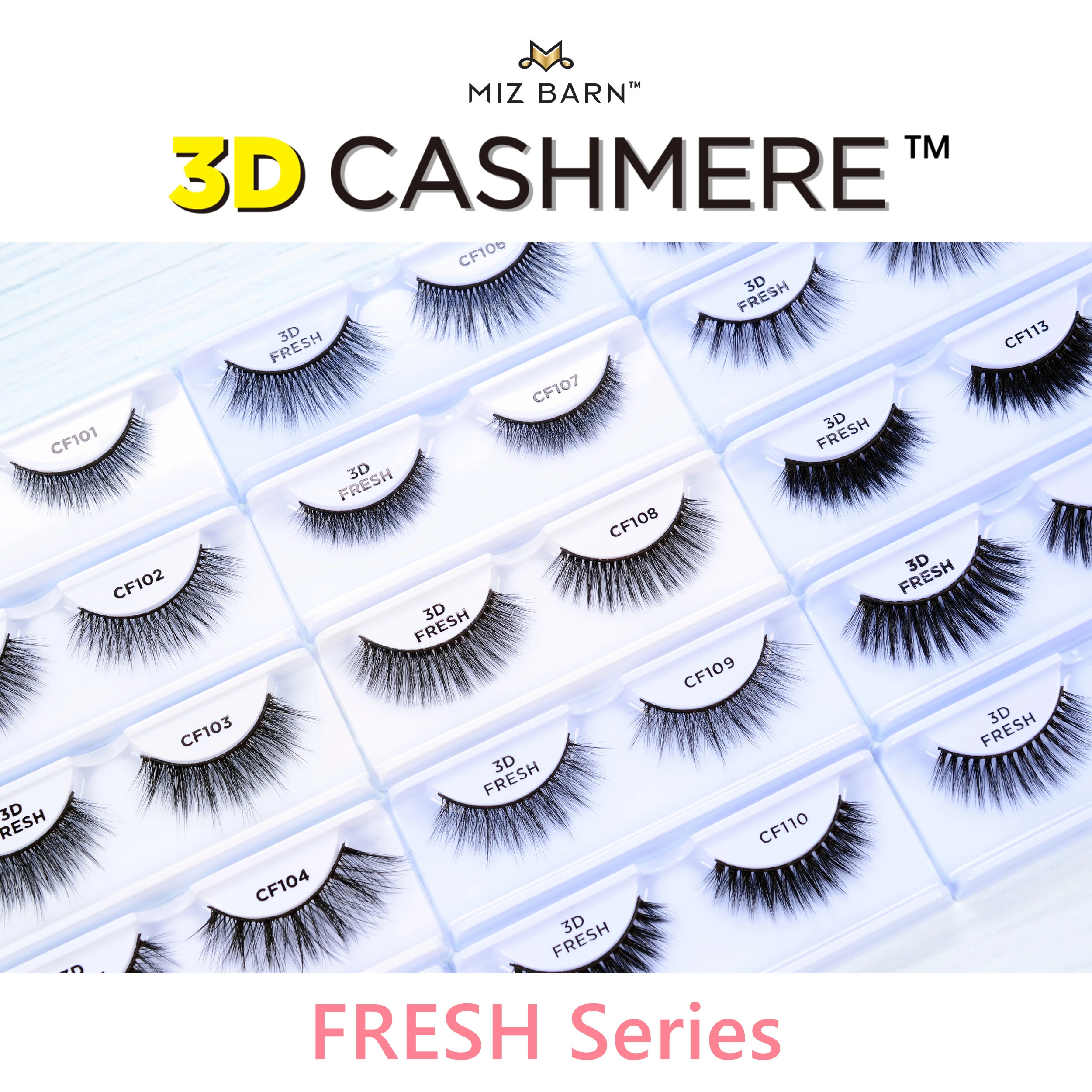 

MIZ BARN 3D CASHMERE-FRESH Handmade Lashes Natural Wispy For Makeup Products False Lash Fan Eyelashes Cat Eye Artificial Eyelash