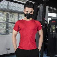 fashion mens red t shirt brand mens t shirt 2019 summer fitness muscle mens sports top jogger workout mens wear