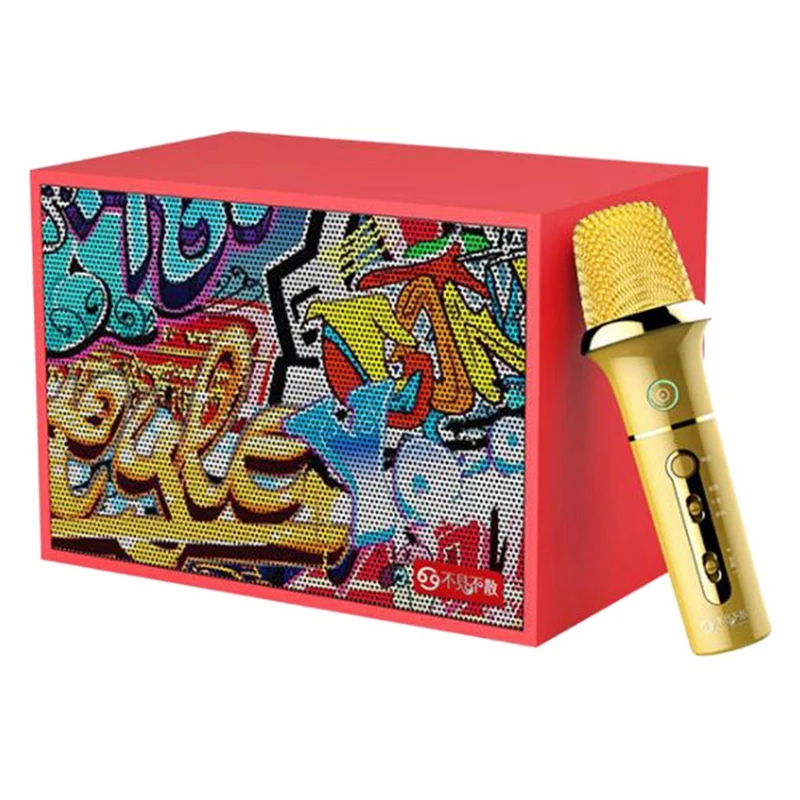 

Sk500 Bluetooth Speaker with Wireless Microphone Karaoke Speaker Wireless Stereo Home Party Super Speaker Box-US Plug