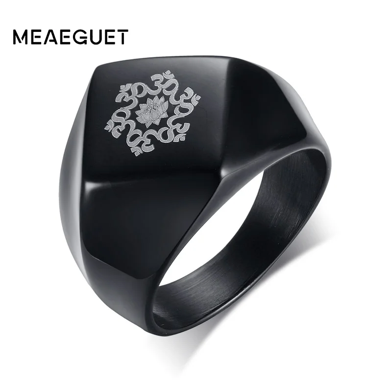 Мужское кольцо с цветком лотоса из нержавеющей стали|lotus flower ring|ring men stainless steelflower