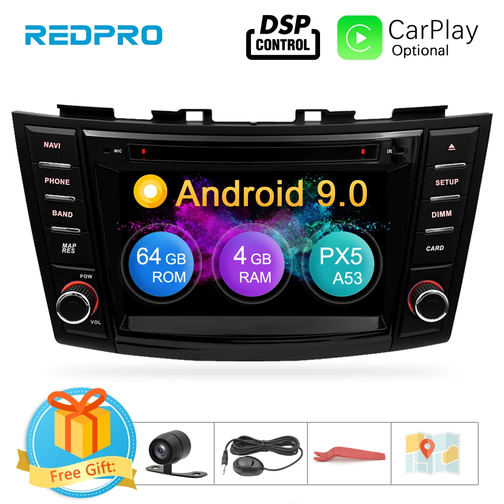 " Android 9,0 Автомобильный видео DVD стерео для Suzuki Swift 2012 2013 аудио gps навигация Мультимедиа wifi радио плеер