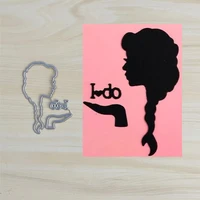 girl head metal cut dies stencils for scrapbooking stampphoto album decorative embossing diy paper cards
