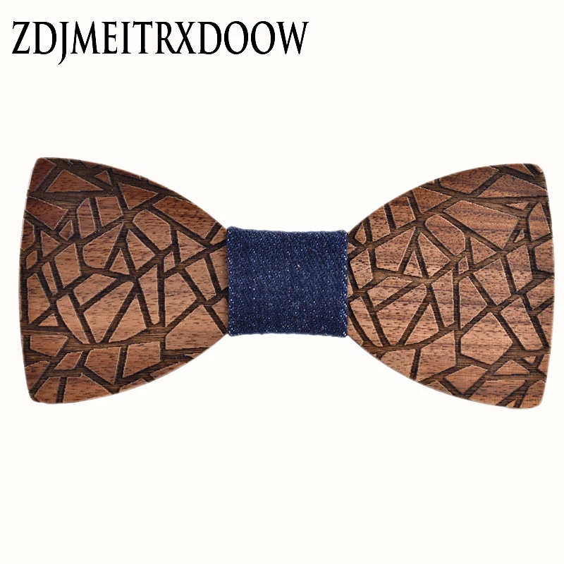 

ZDJMEITRXDOOW 2018 New design Wood Bow Ties for Mens Wedding fissur Wooden Bow Tie Butterfly Shape Bowknots Gravatas Slim Cravat