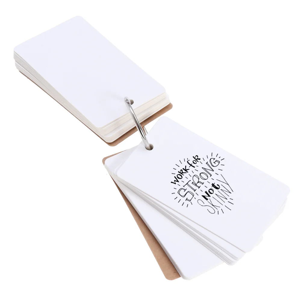 

300 Pages Binder Ring Easy Flash Kraft Paper Study Cards DIY Greeting Card (White)