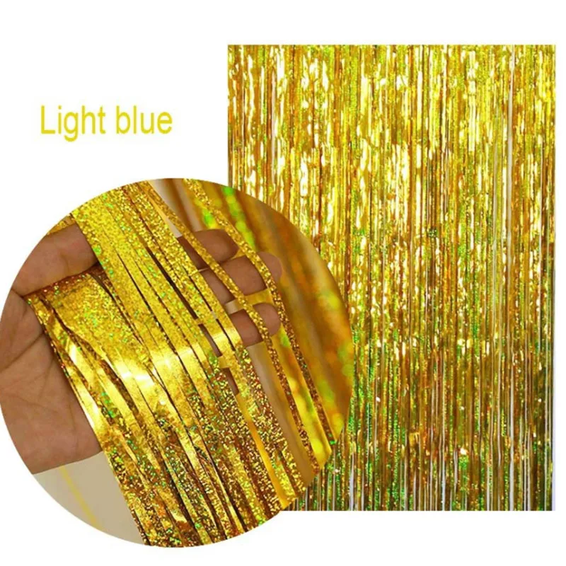 Шелковый фоновый занавес с кисточками золотой/серебристый 1/2/3/4 м