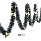 Рождественское украшение 2 м, товары для вечерние, гирлянда из лент, украшения для рождественской елки, белая, темно-зеленая тростниковая мишура