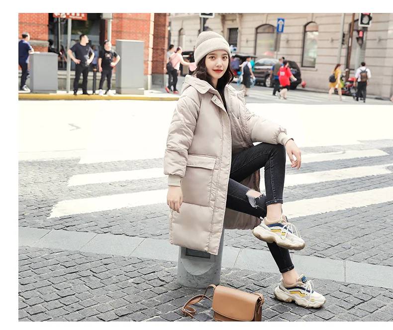 Long Parkas Female Women Winter Coat Thick Warm Cotton Hooded Basic Jacket Womens Winter Outerwear chaqueta mujer