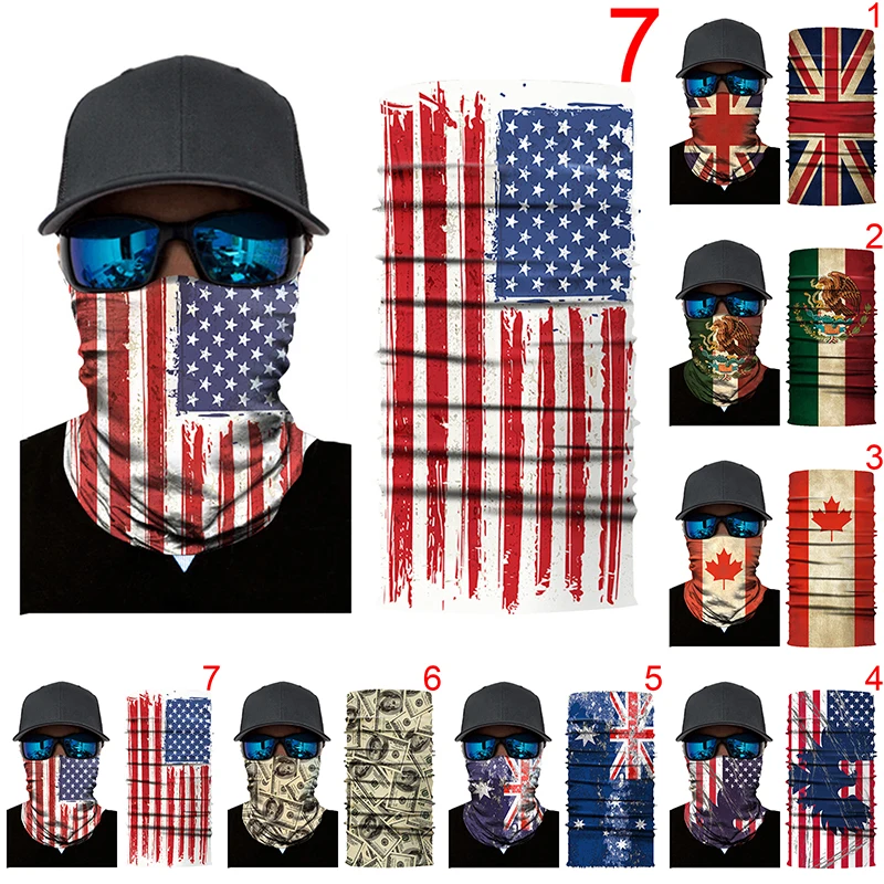 Велосипедная маска для лица шарф теплый чехол 3D цифровая с флагом долларов