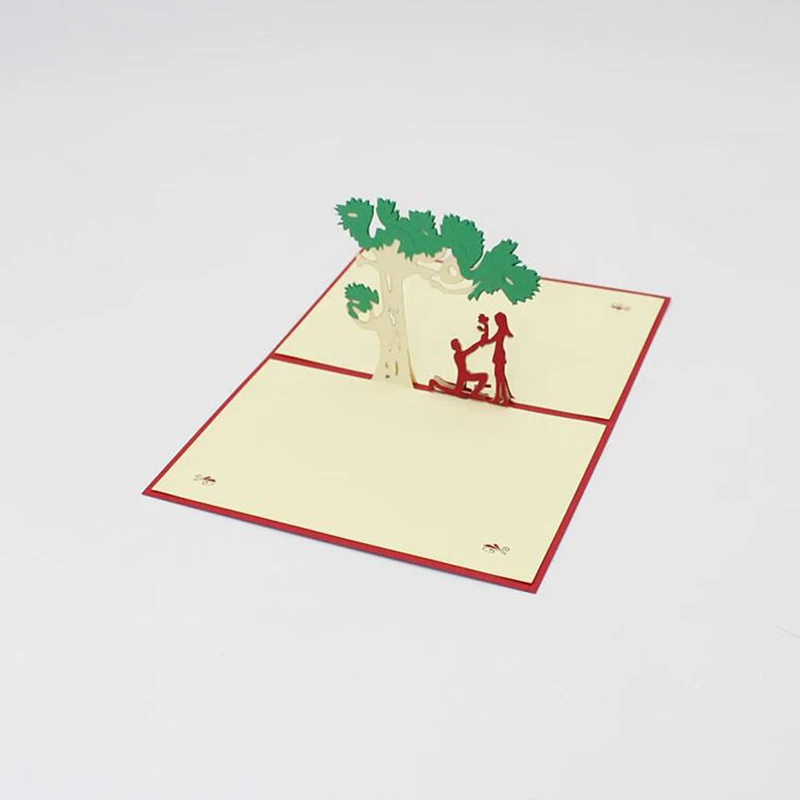 3D всплывающие карты Цветы День Рождения открытка юбилейные подарки дерево