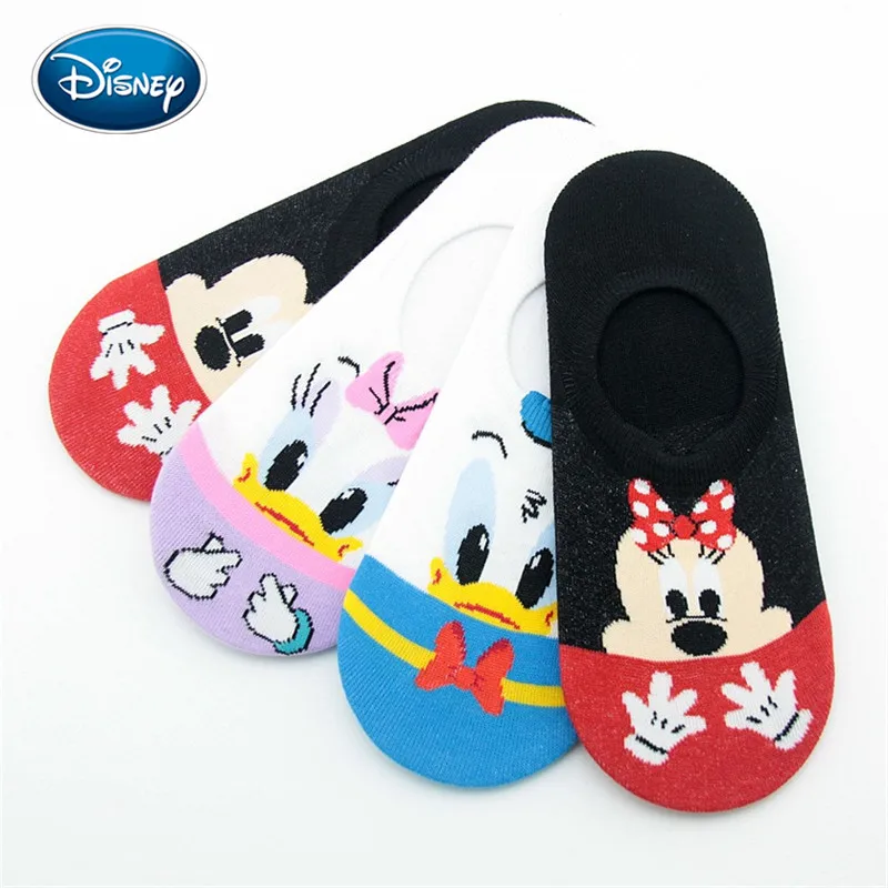 Летние корейские носки Disney женские до щиколотки с милыми мультяшными животными