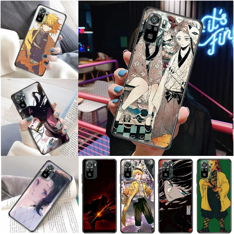 

Demon Slayer Kimetsu No Yaiba Kamado Nezuko Kamado Tanjirou Agatsuma Zenitsu Phone Case For Xiaomi Redmi Note 10 10T Pro Cases
