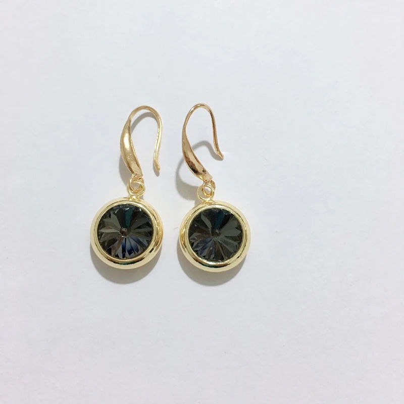 19-gold-grey Женские разноцветные серьги MAIKALE, круглые модные серьги-подвески с крючком с золотистым/серебристым покрытием и фианитом для подарка - Окраска металла: 19-gold-grey