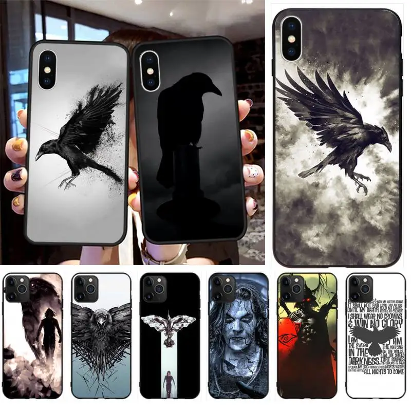 Горячий Ворон Темный черный ТПУ мягкий чехол для телефона iPhone 11 pro XS MAX 8 7 6 6S Plus X 5S SE