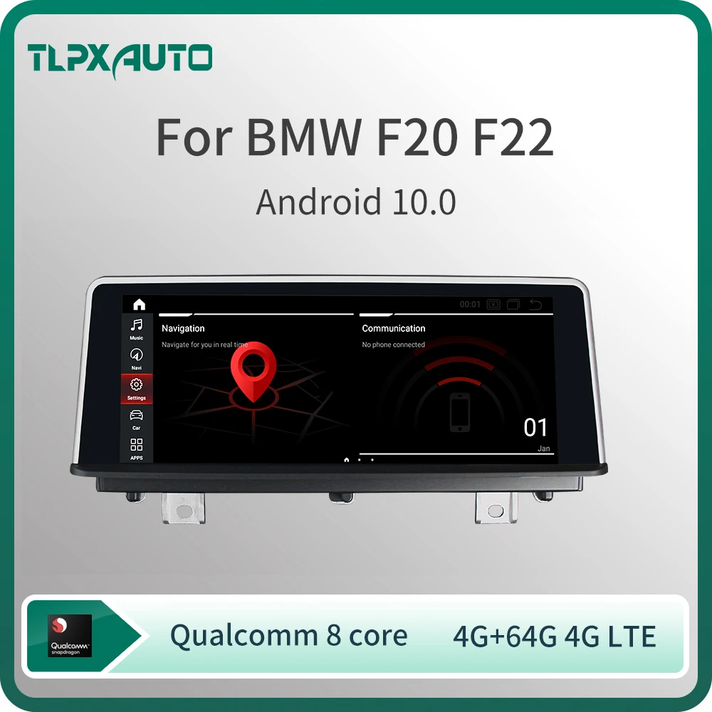 8.8&quot Android 10 4G+64G Qualcomm 8 Core4+64G IPS Car DVD Player MultiMedia Navigation For BMW Series 1 2 F20 F21 2013 2017