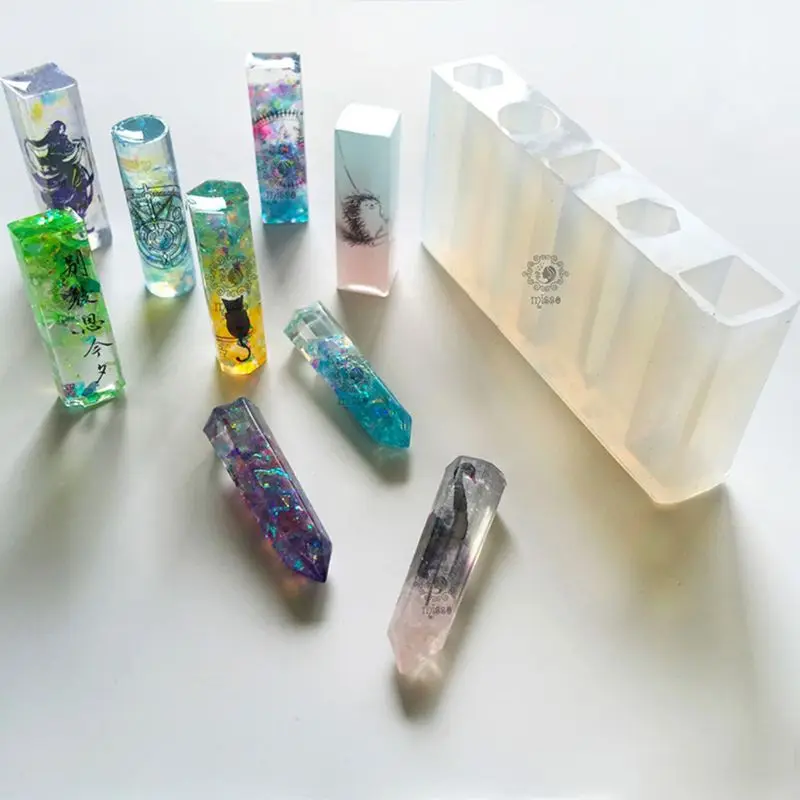 УФ прессформу эпоксидной смолы DIY кулон ювелирные изделия с украшением в виде кристаллов силиконовые формы с шестигранной головкой круглый геометрический Форма ремесленничество пресс-форм