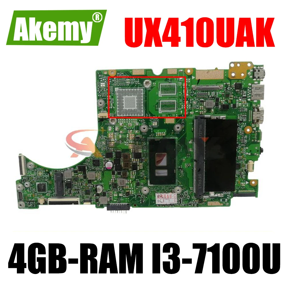 

UX310UV Laptop motherboard for ASUS UX410UA (14 inch) UX410UAK UX410U original mainboard 4GB-RAM I3-7100U UMA